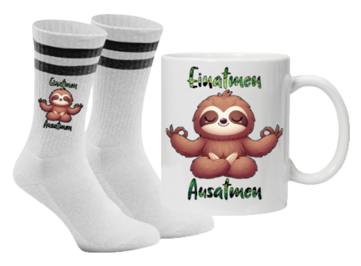 Flash-Zen-Set Einatmen, Ausatmen Tennissocken schwarz