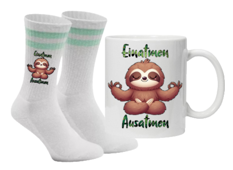 Flash-Zen-Set Einatmen, Ausatmen Tennissocken mint