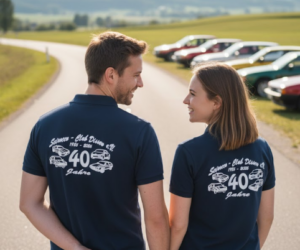 Scirocco-Club Jubiläums-Poloshirt Rückseite bedruckt dunkelblau