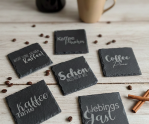 Schieferuntersetzer "Kaffee-Momente"