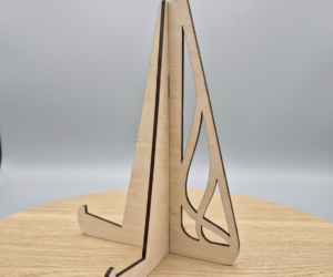 Holzaufsteller "Curvy" Seitenansicht